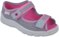 Mädchen Sandalen Befado Max 969X126 Grau, Klettverschluss