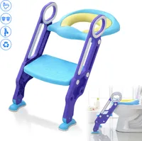 LARS360 PP + PolyurethanToilettentrainer Toilettensitz mit Treppe für 1-7 WC Sitz Faltbar Lila