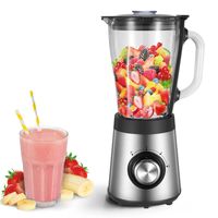 Mixér Smoothie maker s 1,5litrovou nádobou na mixování, vysoce výkonný mixér se 4 noži, mixér na smoothie, mixér s funkcí pulzování/ drcení ledu