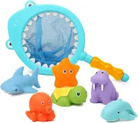 Badespielzeug, Sprühwasser Farbwechsel-Schwimmtiere, Badezimmer-Pool-Accessoires, Baby-Hai-Angelspielset