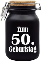 Spardose Geld Geschenk Ideen 50. Geburtstag Schwarz Größe XL 2 Liter