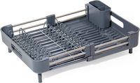 Theo&Cleo Abtropfgestell Geschirr, Edelstahl Geschirrabtropfgestell, Abtropfgitter Spüle, Erweiterbar (31,5 CM-50 cm) Abtropfständer, Geschirrständer, Dish Drying Rack (Grau)