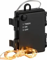 Coen Bakker LED Lichterkette Batterie Außen Draht kupfer Timer 4,95m 100 LED warmweiß classic warm