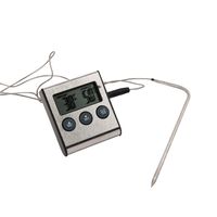 Niceey Fleischthermometer - Bratenthermometer, Digitales Küchenthermometer - Oventhermometer universell einsetzbar - Silber Schwarz