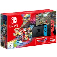 Nintendo Switch Neon-Rot/Neon-Blau inkl. Mario Kart 8 Deluxe Downloadcode + 3 Monate Nintendo Shop Online Mitgliedschaft