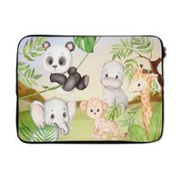 MuchoWow® Laptop Hülle 14 ZollDschungeltiere - Kinder - Panda Laptoptasche - Laptoptasche - Stoßsicher - Schutzhaube