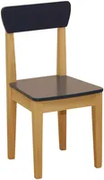 dětská židle roba, židle s opěradlem pro děti, dřevo přírodní a modře lakované, 59x29x29cm, výška sedáku 31cm