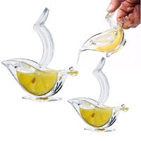 2Stk Manuelle Zitronenpresse aus Acryl, manuelle Zitronenscheibenpresse, tragbare transparente Fruchtpresse