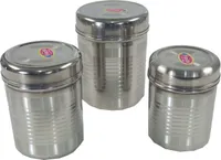 Edelstahl Gewürzbox 3èr Set, Silber-Farben, Edelstahlgeschirr