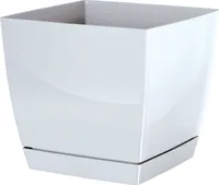 Coubi Kwadratowa donica z misą biała 21 cm