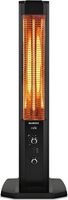 Heizstrahler Heizgerät Heizung Elektroheizung Infrarot Stand Heizstrahler mit Thermostat Infrarotheizung für Innen & Außenbereich 2 Heizstufen Standgerät Tragbar Elegantes Design 1200 Watt Schwarz