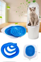 Katzen WC-Sitz Toiletten Training System Katzentoilette Katzenklo Toilettensitz Blau