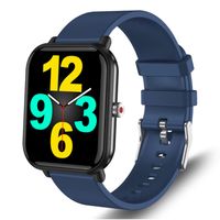 TPFNet Smartwatch mit Silikon Armband - individuell einstellbares Display - EKG Smartwatch Armbanduhr mit Körpertemperatur Erkennung, Musiksteuerung, Schrittzähler, Kalorien, Social Media und vieles mehr - Blau