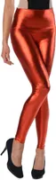 Dámske legíny Hohe Taille Wet-Look Glanz; Rot L/40