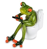 Formano lustige Frösche Figur Frosch auf Toilette Poly 13 cm WC