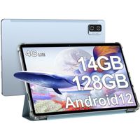Blackview Gaming Tablet 10 Zoll, Tab 12 Pro,Android 12,14GB RAM + 128GB ROM(1TB TF), Octa-core, 4G LTE + 5G WiFi Tablet Pc,1920x1200 FHD+IPS, 13MP+5MP Kamera 6580mAh Typ-C/Face ID/GPS/BT5.0/OTG, Blue