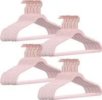 200 Stück hochwertige Samt Kleiderbügel in der Farbe Rosa mit Rosegold Look Haken / Anti-Rutsch / von StickandShine