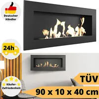 Wandkamin Bioethanol DELTA SLIM schwarz