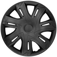 Radzierblenden für Stahlfelgen Radkappen Satz 4er Set Auto KFZ Fahrzeug Geeignet für die meisten Marken und Felgen ABS-Kunststoff (Schwarz matt, 16")