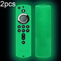 Silikon Schutz Hülle für Amazon Fire TV Stick 4K 2. Generation Fernbedienung, Farbe:Grün leuchtend