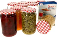 12er Set Einmachglas 720 ml Deckel Rot Weiß Kariert Einkochgläser Vorratsglas Glas Aufbewahrung