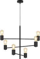 ZMH Pendelleuchte Schwarz Vintage Kronleuchter Esstisch Hängelampe 6 Flammig  E27 Hängeleuchte Metall Industrial Hängend Wohnzimmer Esszimmer Flur