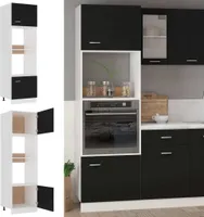 vidaXL Szafka mikrofalowa do zabudowy czarna 60x57x207 cm płyta wiórowa
