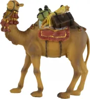 Ręcznie malowana figurka wielbłąda z bagażem, ok. 14 cm, T 080