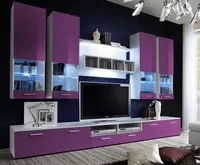 Alfa II Wandschrank mit LED-Beleuchtung (Violett-Weiß)