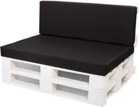 Palettenmöbel sitzkissen set Schwarz 120x60+Rückenkissen 120x50cm| Palettenkissen outdoor| Paletten sitzkissen| Gartenkissen| Palettenmöbel kissen