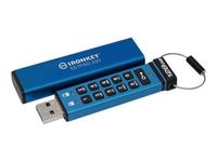 Kingston IronKey Keypad 200 - 128 GB - USB Type-A - 3.2 Gen 1 (3.1 Gen 1) - 145 MB/s - Kappe - Blau