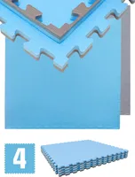 4 x 20mm ochranná rohož na podlahu 90x90cm šedá modrá