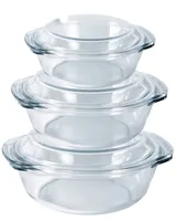 HGMD Backofengeschirr-Set - 3 Stück - 700 ML - 1500 ML - 2000ML - Rund - Spülmaschinenfest