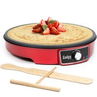 GADGY® Crêpes Maker mit Antihaftbeschichtung - 30 cm Durchmesser - Pfannkuchen Maker mit Teigverteiler & Crêpes-Wender - Crepes Maker für Crepes, Pfannkuchen, Pancakes