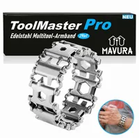 ToolMasterPro Narzędzie wielofunkcyjne ze stali nierdzewnej Bransoletka Srebrny Prezent Mężczyźni 29w1
