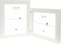 Deknudt Doppelrahmen Kunststoffrahmen S41VF1 weiß 2 Fotos 15x20 cm