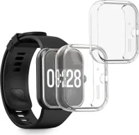 kwmobile 2x Schutzhülle kompatibel mit Xiaomi Redmi Watch 4 Hülle - Fullbody Cover Set aus Silikon - Transparent