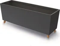Prosperplast Urbi Case N Blumenkasten mit Beinen und Innentopf für Innen- und Außenbereich Rechteckig Blumentopf UV-beständig Rechteckig 77x23,5x30cm Anthrazit