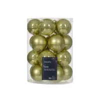 Weihnachtskugeln Glas 6cm x 20 Stück - Pistaziengrün