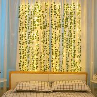 2M 25 LED Künstliche Efeu Girlande LED Lichterketten Garten Hochzeit Wand Dekor 