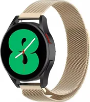 Strap-it Milanese Armband - Kompatibel mit Samsung Galaxy Watch Armband 42mm Edelstahl Armband mit Magnetverschluss - Ersatzarmband - Hochwertiges Material - für Smartwatch 20mm Armband Champagner