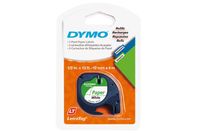 DYMO Original LetraTag Papier Etikettenband | schwarz auf weiß | 12 mm x 4 m | selbstklebendes Papier Schriftband | für LetraTag-Beschriftungsgerät