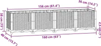 vidaXL Hochbeet 160x40x38 cm Polypropylen