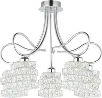HowHomely Deckenleuchte Crystal fünffach silber 55x48 cm Glas verchromter Stahl