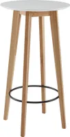 WOHNLING Stehtisch 60x110x60 cm Weiß Bartisch Skandinavisch Eiche Tisch Rund