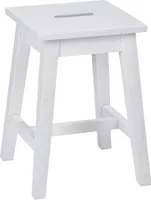 Hocker - H 45 cm - Weiß - Kiefernholz massiv