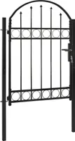 vidaXL Zauntor mit Gewölbter Spitze Stahl 100 x 125 cm Schwarz