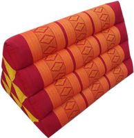 Dreieck Thaikissen, Dreieckskissen, Kapok - Rot/orange, 30*30*50 cm, Asiatisches Sitzkissen, Liegematte, Thaimatte