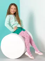 Dětské punčocháče s květinovým vzorem LUSIA 50DEN pastel-3