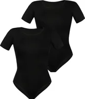 Teyli 2-pack: dámské body s krátkým rukávem Shirty Female 2403-2 černá L